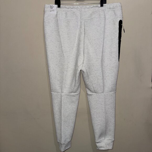 Nike Tech Fleece Joggers Birch Heather White Black Men's Size 2XL HV0959-051 NEW - Picture 4 of 14